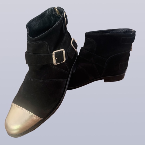 Balmain & H&M Black suede Ankle Boots Sz eur 40, US 8.5 No Box. Never Used. - Picture 5 of 7
